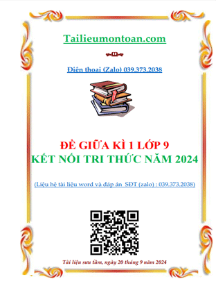 10 Đề giữa kì 1 toán 9 kết nối tri thức năm 2024