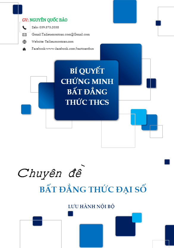 Bí quyết chứng minh bất đẳng thức – Nguyễn Quốc Bảo