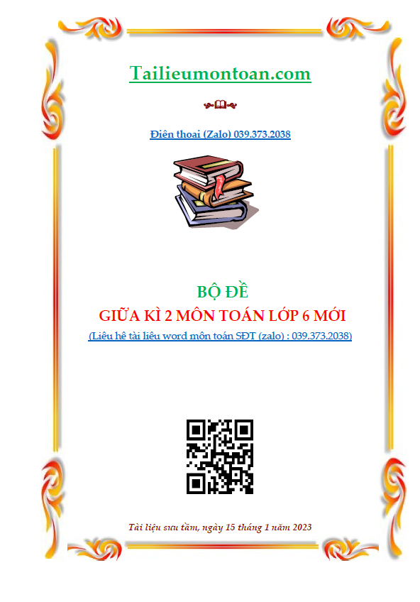 Bộ đề giữa kì 2 môn toán lớp 6 mới