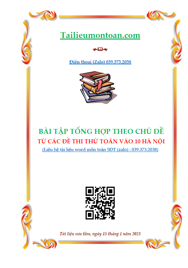 Các bài toán theo chủ đề luyện thi vào lớp 10 môn toán
