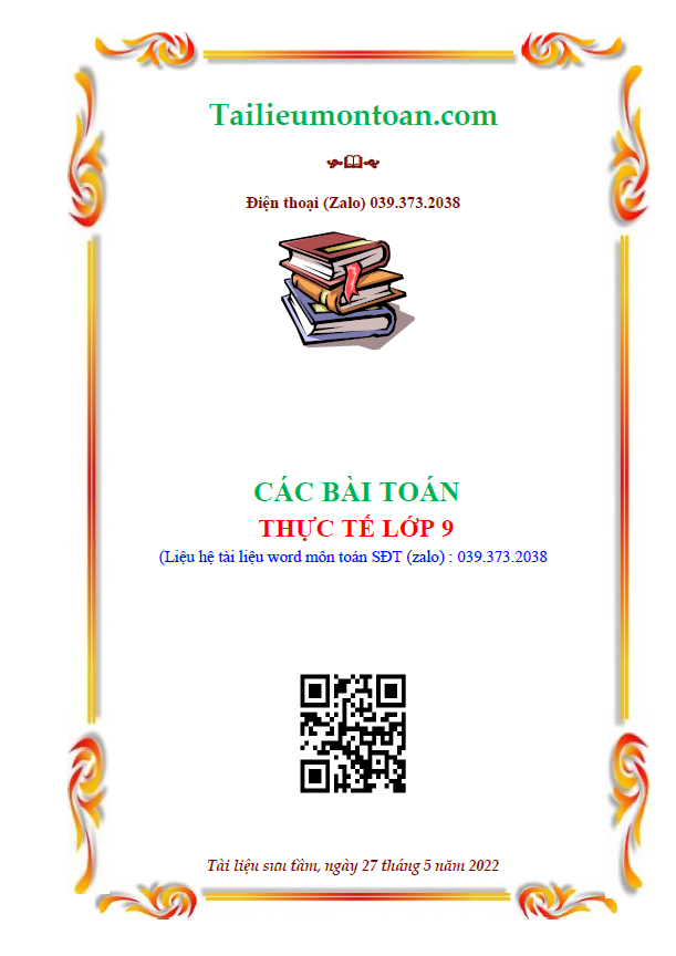 Các bài toán thực tế môn toán lớp 9