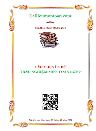 Các chuyên đề trắc nghiệm môn toán lớp 9