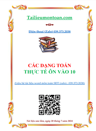 Các dạng toán thực tế luyện thi vào lớp 10