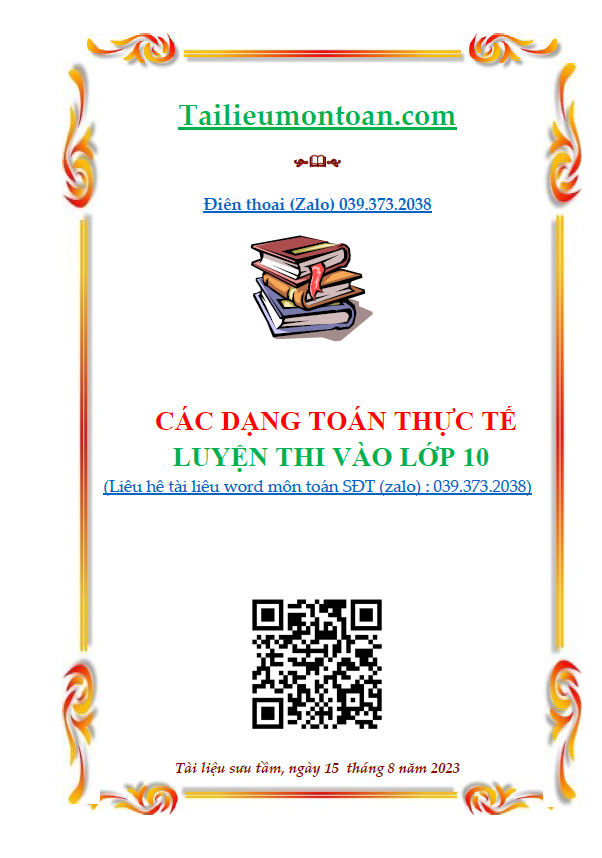 Các dạng toán thực tế ôn thi lớp 10