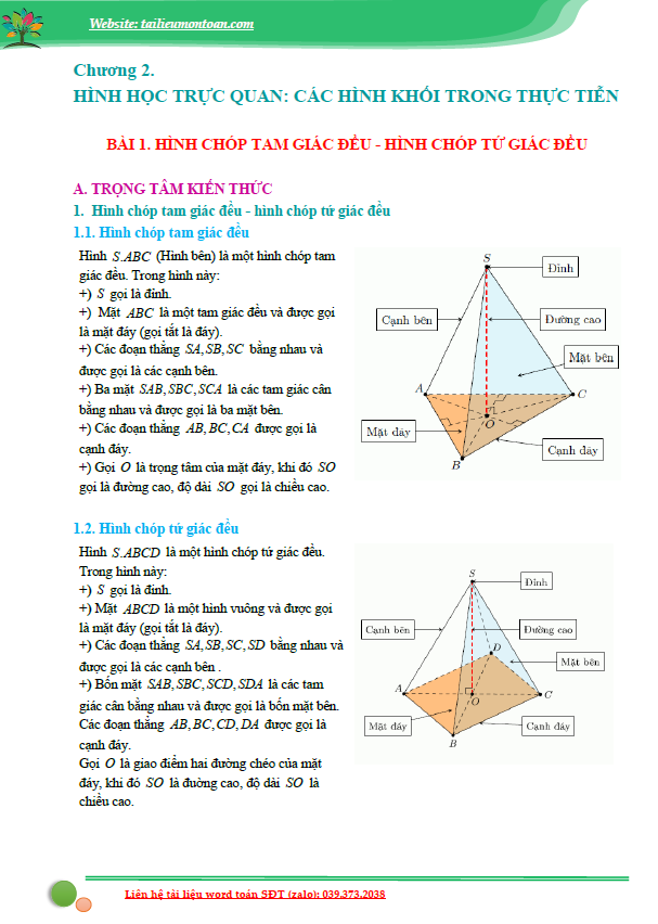 Chương 2. Hình học trực quan: các hình khối trong thực tiễn