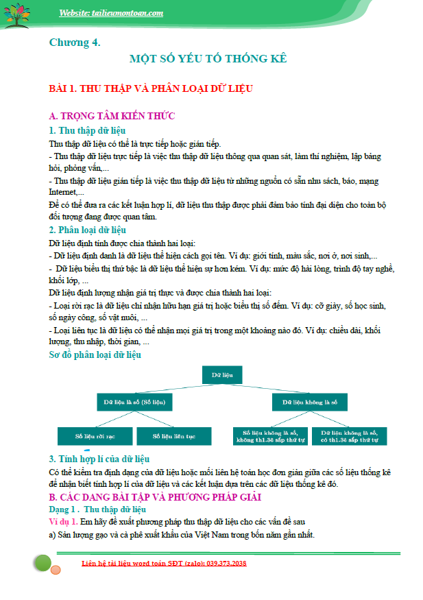 Chương 4. Một số yếu tố thống kê chương trình mới lớp 8