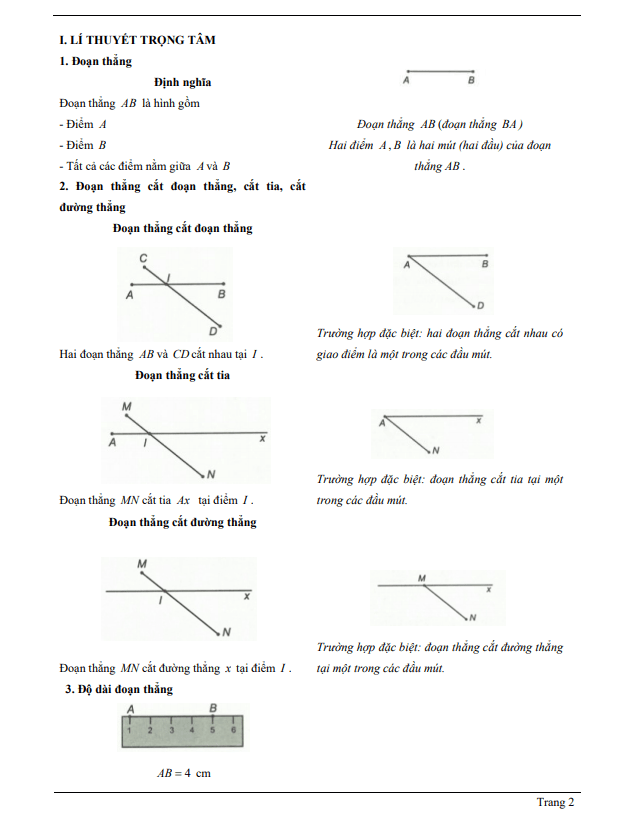 Chuyên đề đoạn thẳng và độ dài đoạn thẳng