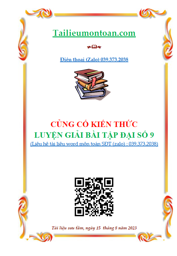 Củng cố kiến thức luyện giải đại số toán 9 theo chủ đề