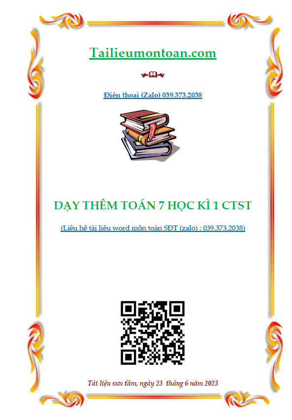 Dạy thêm toán 7 Chân trời sáng tạo tập 1