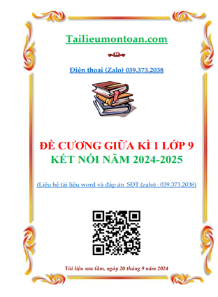 Đề cương giữa kì 1 môn toán lớp 9 kết nối tri thức