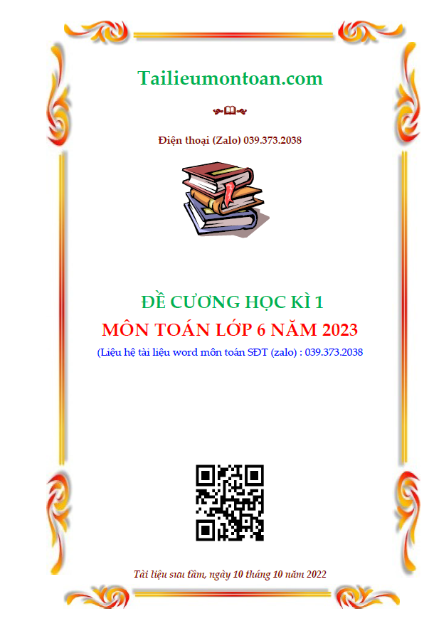Đề cương học kì 1 môn toán lớp 6 năm 2023
