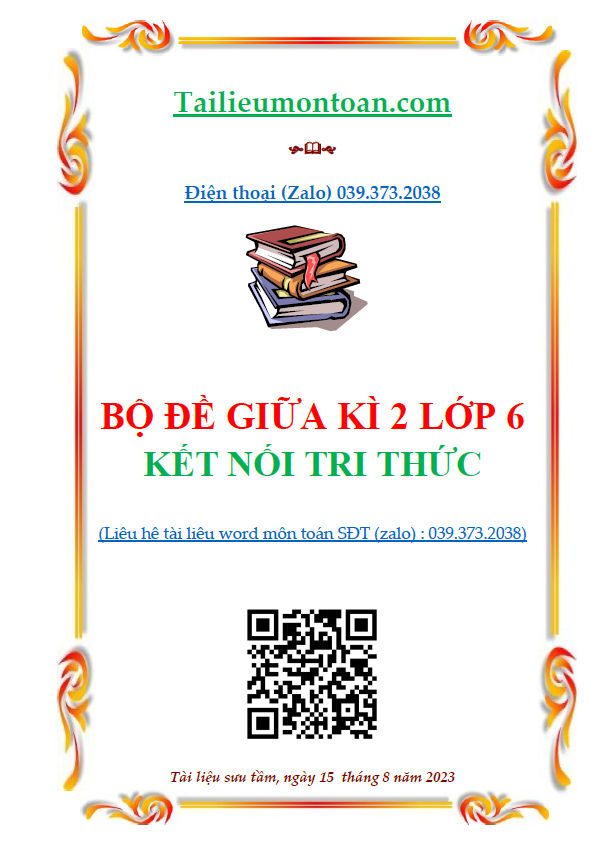 Đề giữa kì 2 môn toán lớp 6 kết nối tri thức
