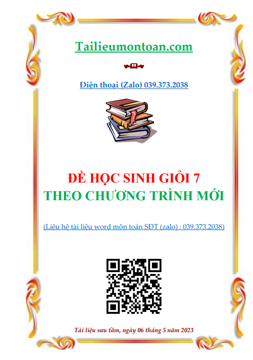 Đề học sinh giỏi 7 toán chương trình mới