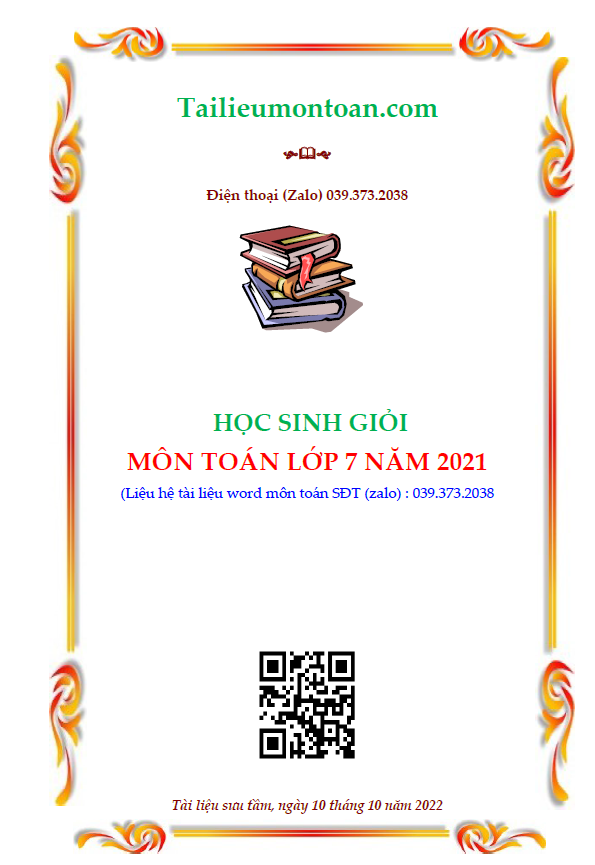 Đề học sinh giỏi môn toán lớp 7 năm 2021