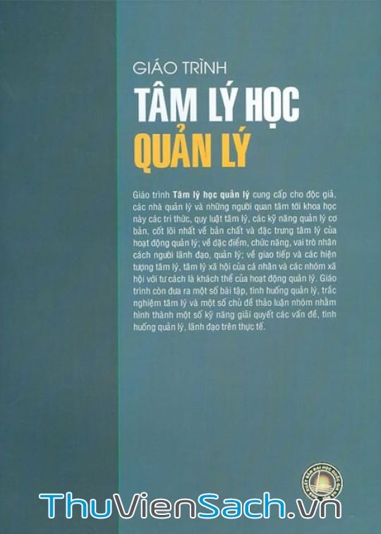 GIÁO TRÌNH TÂM LÝ HỌC QUẢN LÝ