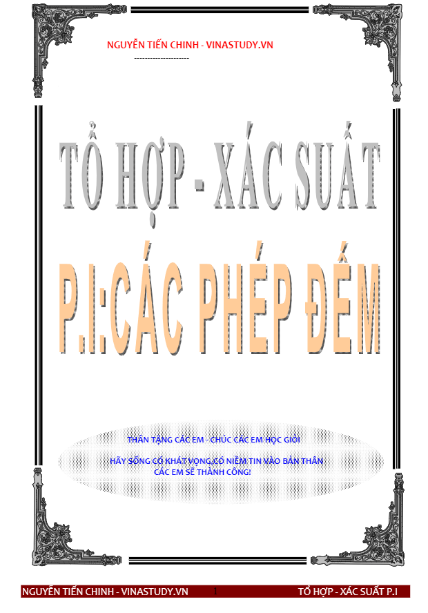 Một số bài toán về quy tắc đếm – Nguyễn Tiến Chinh