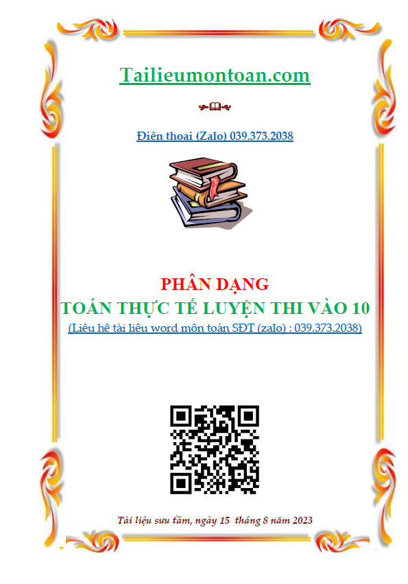 Phân dạng toán thực tế luyện thi vào lớp 10