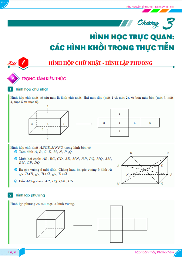 Phân dạng và bài tập các hình khối trong thực tiễn Toán 7 Chân Trời Sáng Tạo