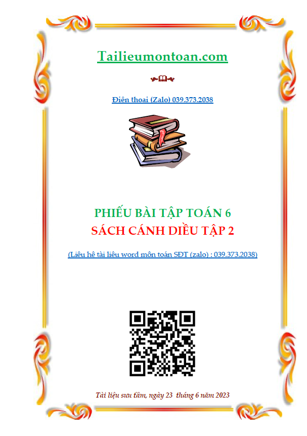 Phiếu bài tập cánh diều lớp 6 tập 2