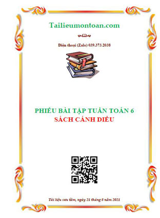 Phiếu bài tập tuần môn toán lớp 6 sách cánh diều