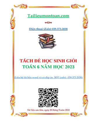 Tách đề thi học sinh giỏi toán 6 chương trình mới