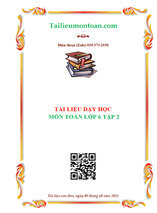 Tài liệu dạy học môn toán lớp 6 tập 2