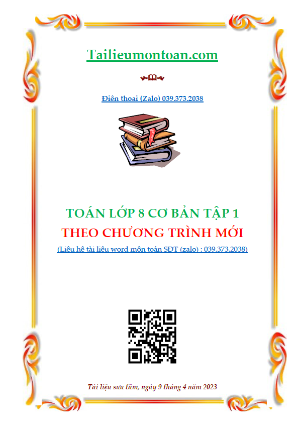 Toán cơ bản lớp 8 chương trình mới tập 1