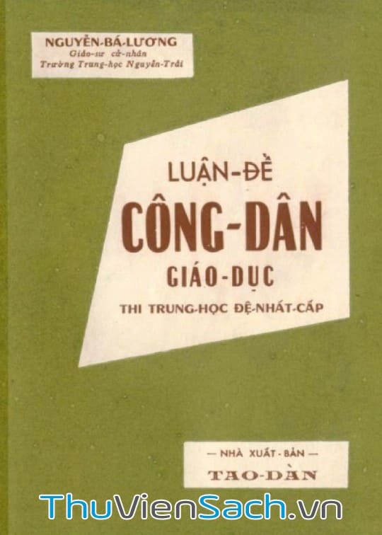 Luận Đề Công Dân Giáo Dục