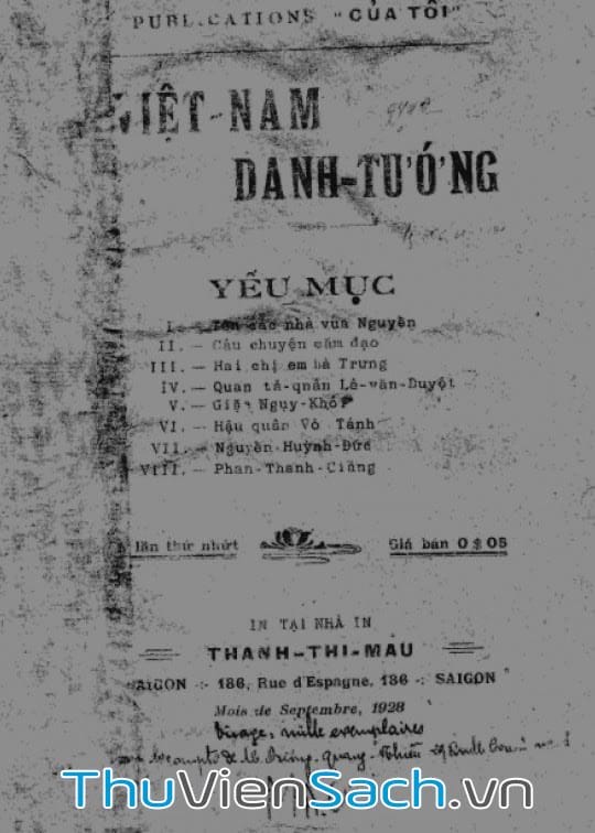 Việt Nam Danh Tướng Yếu Mục